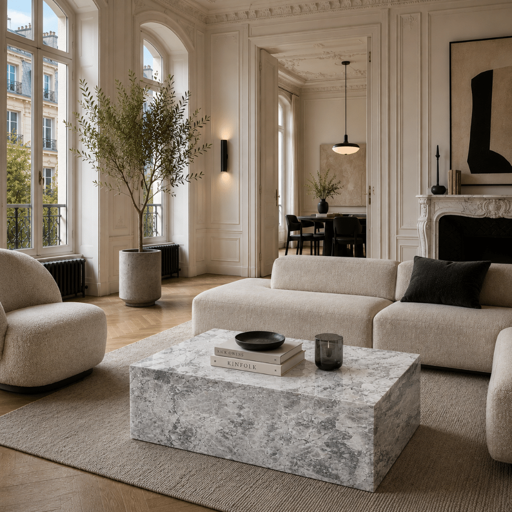 Cantaria Branco Salvatore Marmor Couchtisch